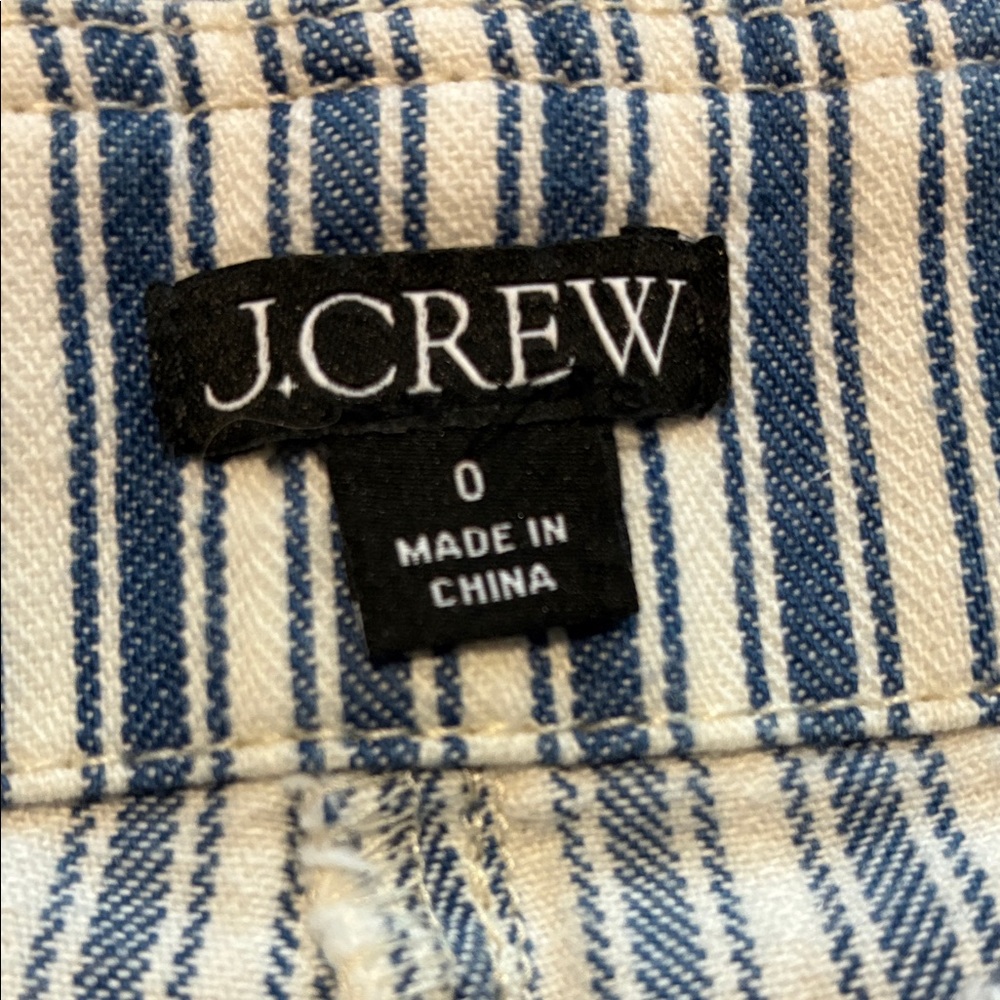 J. Crew Cargo Navy and White Striped Pants Size 0 - Picture 2 of 13